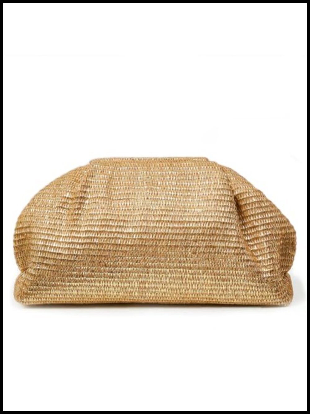 Woven Straw Clutch Purse for Women Pleated Summer Beach Bag Handheld